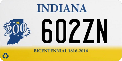 IN license plate 602ZN