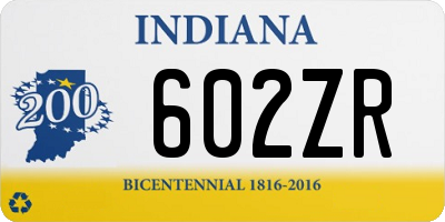 IN license plate 602ZR