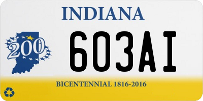 IN license plate 603AI