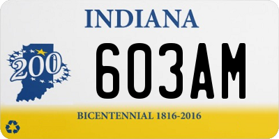 IN license plate 603AM