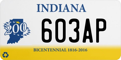 IN license plate 603AP