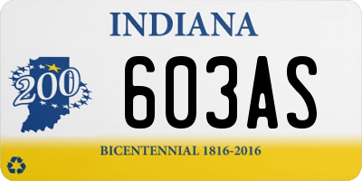 IN license plate 603AS