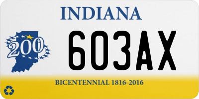 IN license plate 603AX