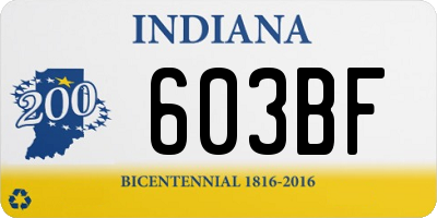 IN license plate 603BF