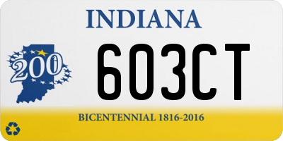 IN license plate 603CT