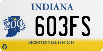 IN license plate 603FS