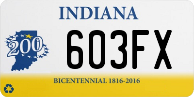 IN license plate 603FX