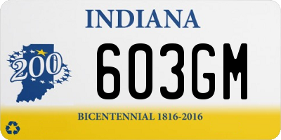 IN license plate 603GM