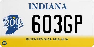 IN license plate 603GP