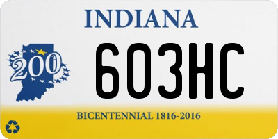 IN license plate 603HC