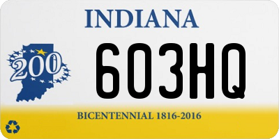 IN license plate 603HQ