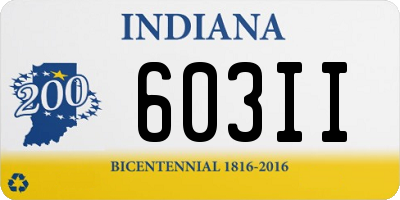 IN license plate 603II