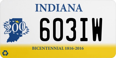 IN license plate 603IW