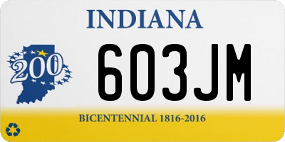 IN license plate 603JM