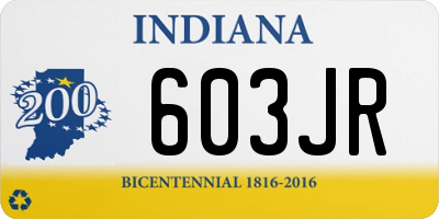 IN license plate 603JR