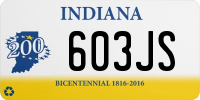 IN license plate 603JS