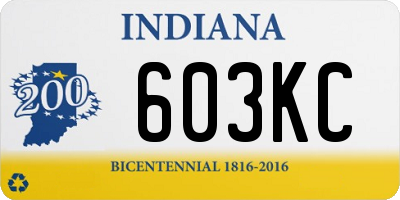 IN license plate 603KC