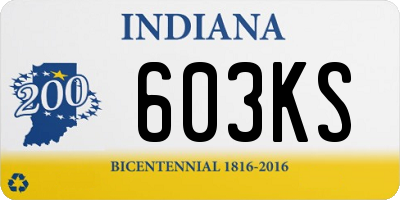 IN license plate 603KS