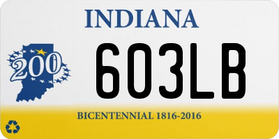 IN license plate 603LB