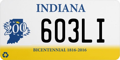 IN license plate 603LI