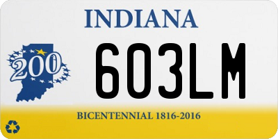 IN license plate 603LM