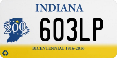 IN license plate 603LP