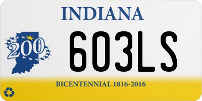 IN license plate 603LS