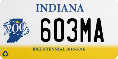 IN license plate 603MA