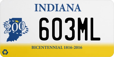 IN license plate 603ML