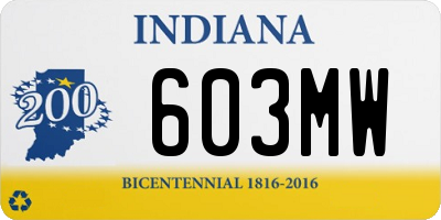 IN license plate 603MW