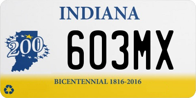 IN license plate 603MX