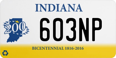 IN license plate 603NP