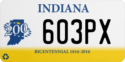 IN license plate 603PX