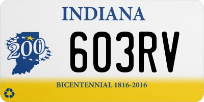 IN license plate 603RV