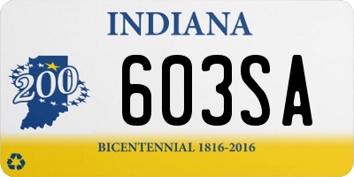 IN license plate 603SA