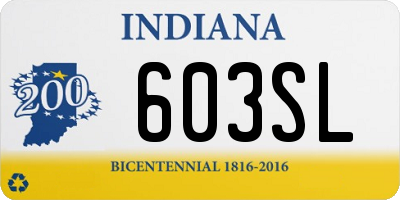 IN license plate 603SL