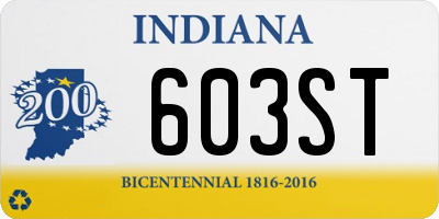 IN license plate 603ST