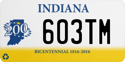 IN license plate 603TM