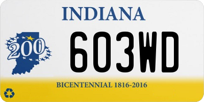 IN license plate 603WD