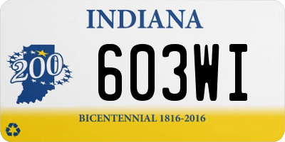 IN license plate 603WI