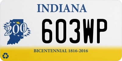 IN license plate 603WP
