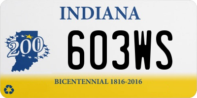 IN license plate 603WS