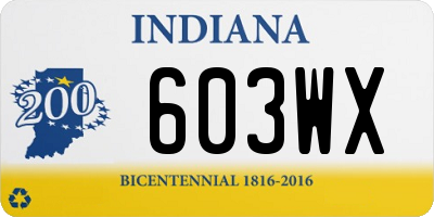 IN license plate 603WX