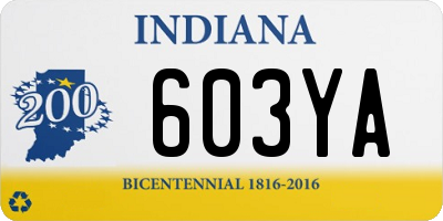 IN license plate 603YA