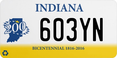 IN license plate 603YN