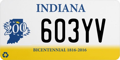 IN license plate 603YV