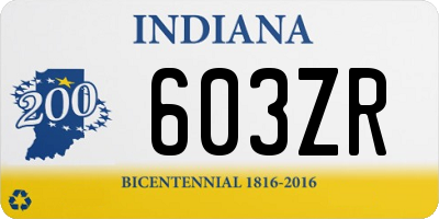 IN license plate 603ZR