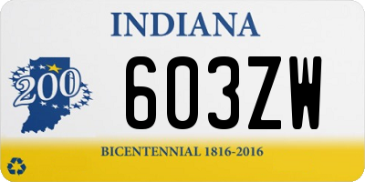 IN license plate 603ZW