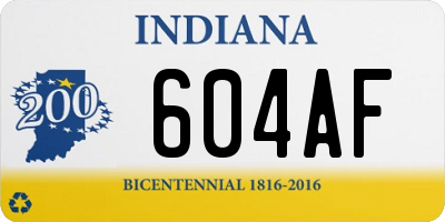 IN license plate 604AF