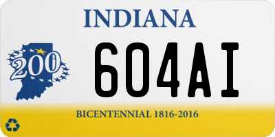 IN license plate 604AI